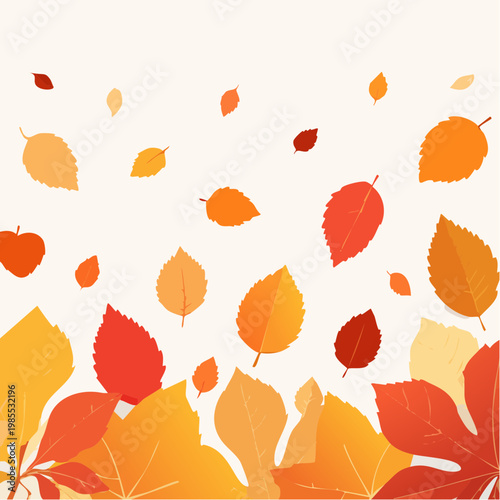 Vibrant autumn leaves falling in a gentle cascade, a warm and inviting seasonal display