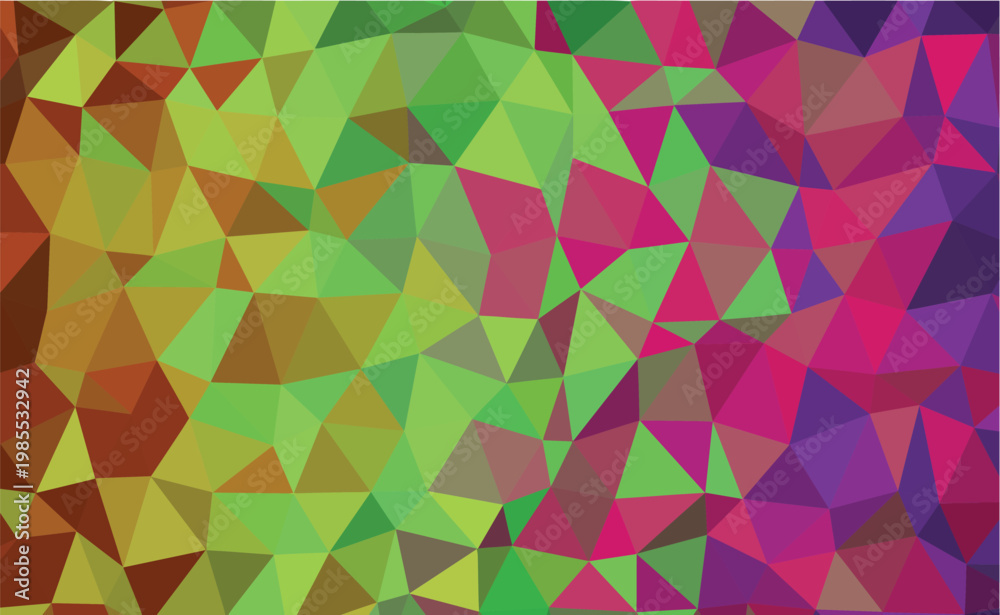Fototapeta premium A vivid and colorful geometric pattern featuring a mosaic of diverse polygon shapes and hues