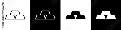 Precious Metals black and white icon design concept