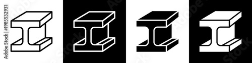 Ferrous Metals black and white icon design concept