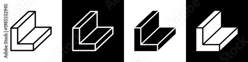 Aluminum black and white icon design concept