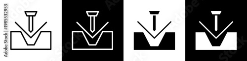 Base metals black and white icon design concept
