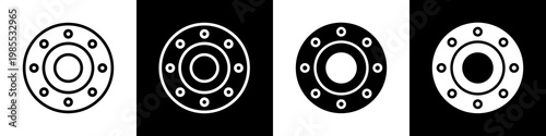 Light metals black and white icon design concept