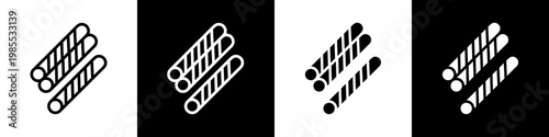 Iron bar black and white icon design concept