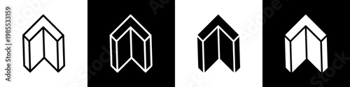 Metals black and white icon design concept