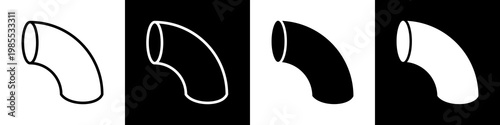 Elbow Pipe black and white icon design concept