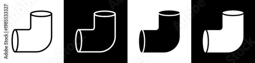 Elbow Pipe black and white icon design concept