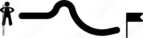 Person runs towards flag on track