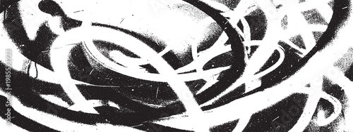 Abstract curved spray paint splatter grunge texture with black and white street art wall art splatter abstract distressed background dripping energetic scribble freehand creative concrete