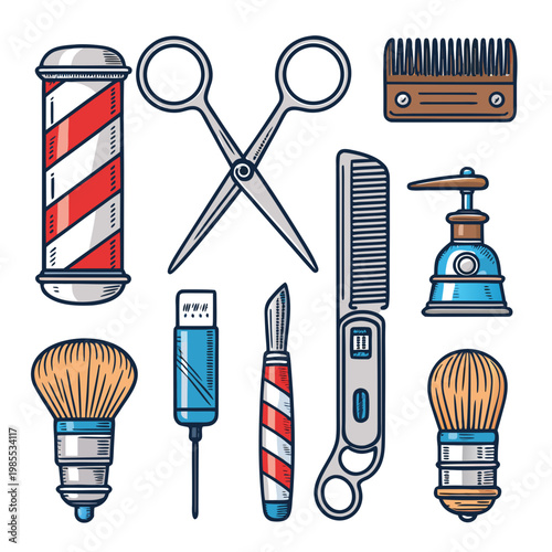 Dynamic Bold Stroke Barbershop Equipment Creative Visual