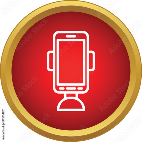 Smartphone connecting to a car holder mount, showing navigation or hands free communication