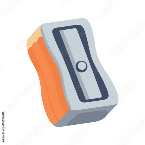 Bright illustration of a handheld pencil sharpener for students in school or at home
