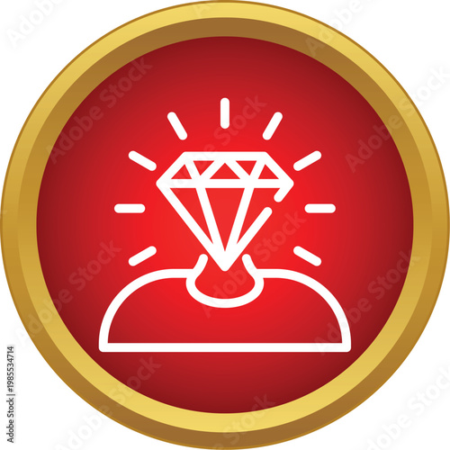 Human head icon with a shining diamond, symbolizing intelligence and valuable thinking