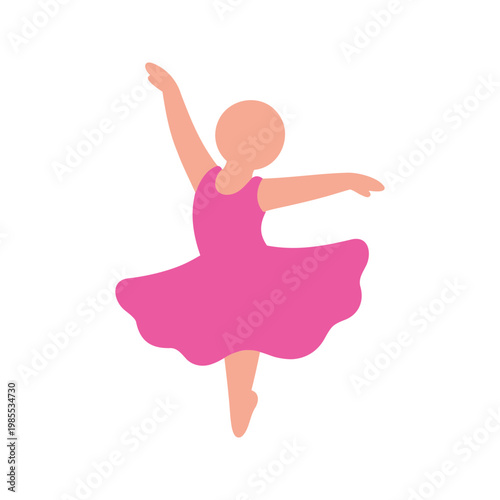 Elegant ballerina gracefully twirls in a vibrant pink dress, poised on her toes in a dynamic pose
