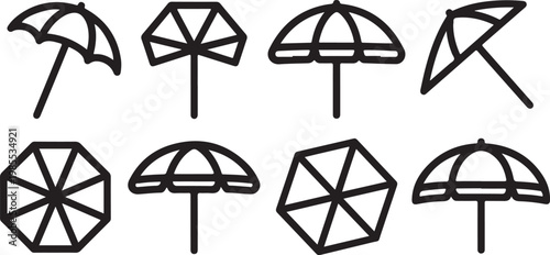 Abstract black geometric shapes on white background in a grid layout Vector