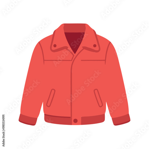 Trendy coral jacket with pockets, collar, and cuffs for staying warm