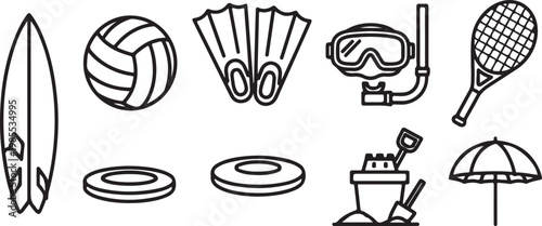Various kitchen utensils and tools laid out on a plain background Vector