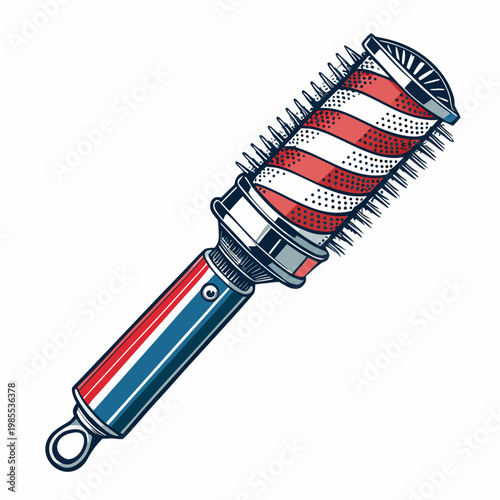 Depicting Bold Stroke Hair Brush Styling Tool Whit Beautiful Professional Photo