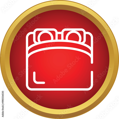 Icon showing a double bed for rest and accommodation services