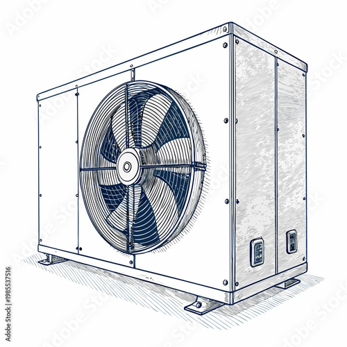 Vibrant Bold Stroke Industrial Fan Cooling Machine Professional Photo