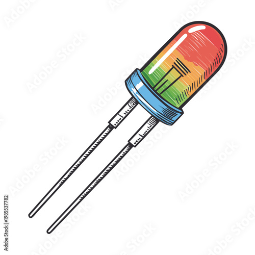 Bold Stroke Led Emitting Diode Whi Creative Visual Ideal for Marketing