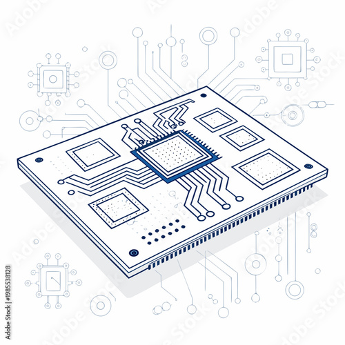 Crisp Bold Stroke Printed Circuit Board Pcb Desig Premium Digital Asset