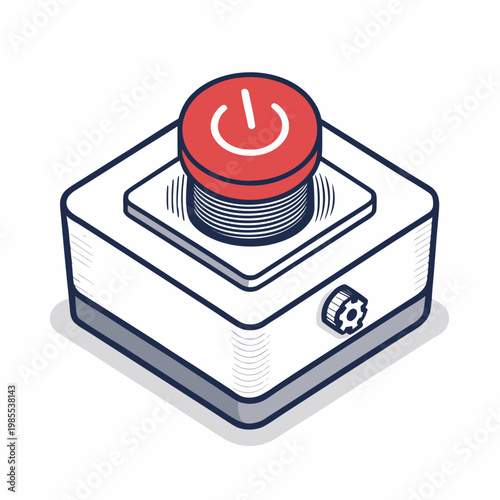 Showcasing Bold Stroke Push Button Switch Whit Elegant Premium Digital Asset
