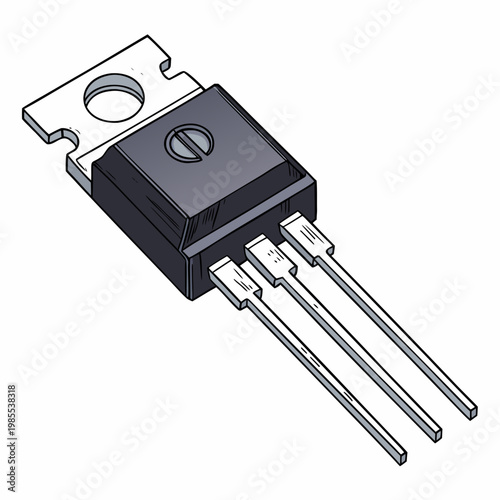 Bold Stroke Transistor Electronic Part High-Quality Stock Image Suitable for Design