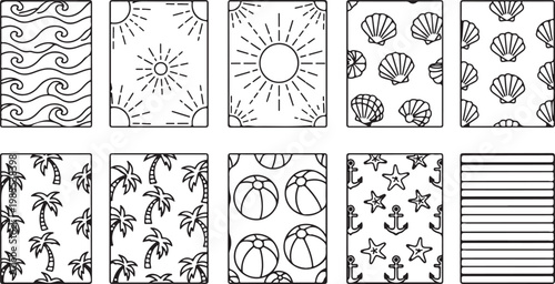 Collection of traditional floral and geometric patterns for design inspiration Vector