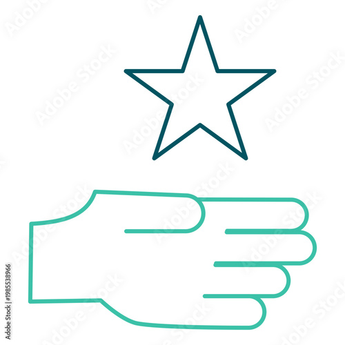 Hand reach star achievement