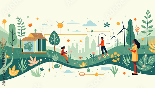 A minimalist botanical illustration creates a calming and natural backdrop, perfect for website design, branding, or conveying a sense of growth and s