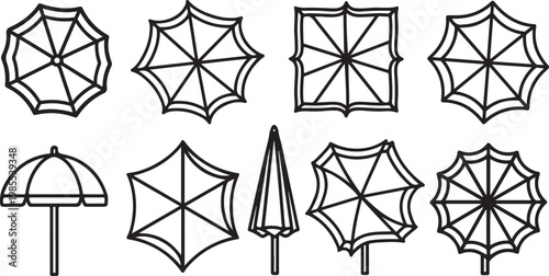 Intricate geometric patterns and symmetrical designs on various surfaces Vector