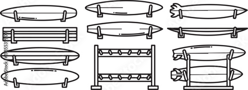 Various designs and styles of furniture drawn with simple lines and sketches Vector