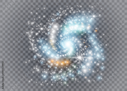 Stunning spiral galaxy with blue hues and star clusters cosmic beauty