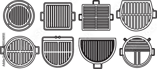 Cross-sectional views of various mechanical fasteners and components Vector