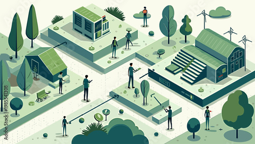 A peaceful, stylized illustration of a park pathway, evoking a sense of calm and serenity. Perfect for backgrounds, website design, or conveying a rel