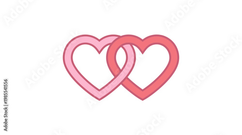 Two Pink Hearts Love Symbol.