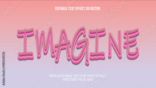 '' imagine '' TEXT EFFECT 3D VECTOR FOR ALL YOUR NEEDS