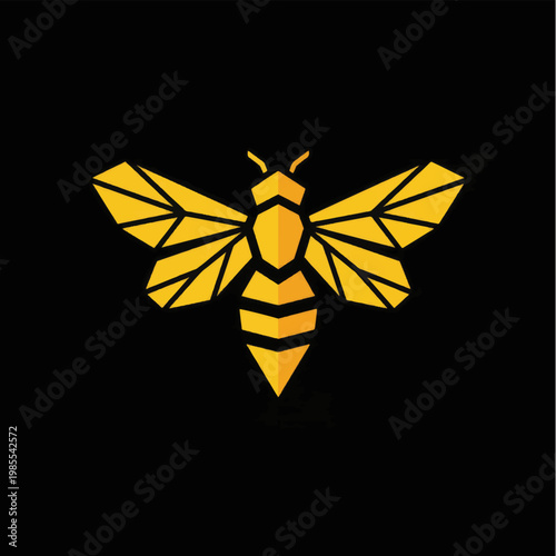 Yellow Bee Icon Simple Design Element.