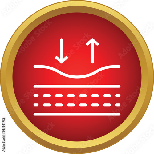 Skin health icon showing epidermis elasticity and regeneration process