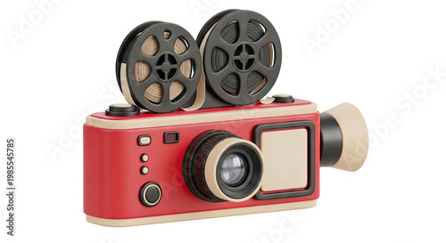 Vintage Movie Camera with Film Reels