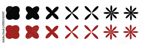 Flower icons set. Flower vector icons set. Beautiful symbol. plant logo. Camomile icon set. Black daisy chamomile. Cute round flower plant collection. Vector illustration.