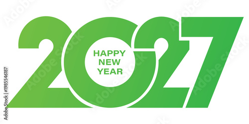 2027, Happy New Year 2027, 2027 Logo Design template with typography logo 2027 for celebration and season decoration. Minimalist trendy 