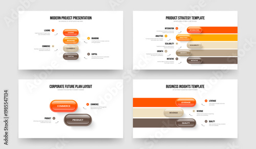 Company Innovation Four Five Two Three Step Infographic Frame Template Vector Illustration Bundle. Creative Overview 4 5 2 3 Option Diagram Slideshow Layout Collection.