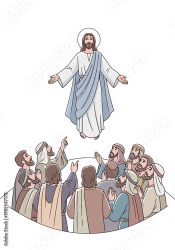 Jesus Christ Ascension Illustration.