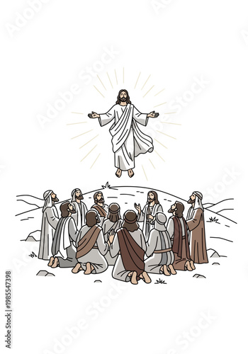 Jesus Christ Ascending to Heaven.