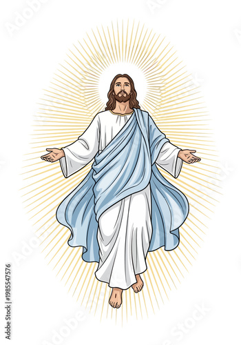 Jesus Christ with outstretched arms.