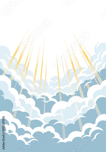 Sun Shining Through White Clouds.