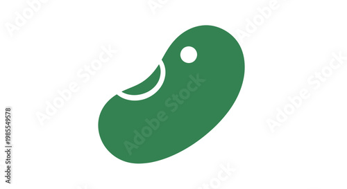 Green Olive with Pit and Stem.