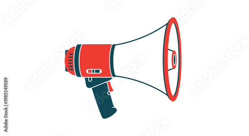 Red and White Megaphone Illustration.